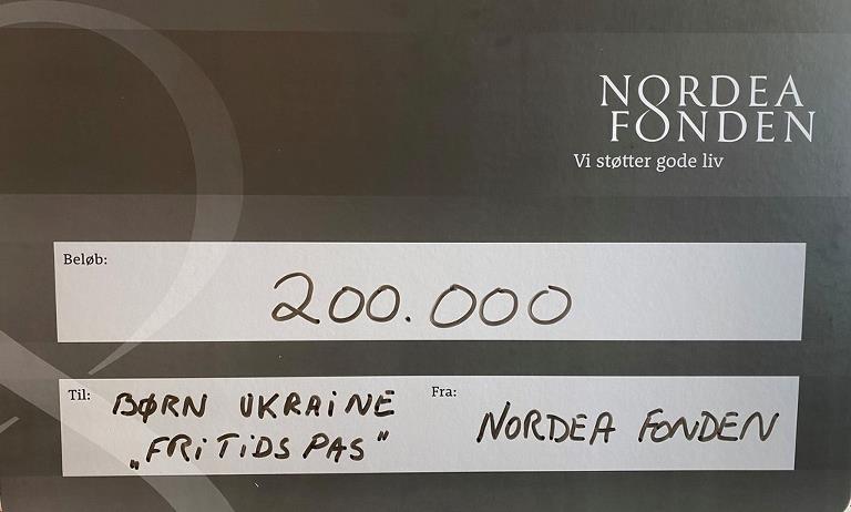 Check på 200.000 fra Nordea-Fonden